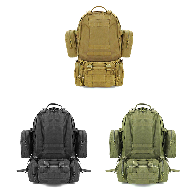 SABADO 大容量アサルトハイキング 4 in 1 Molle ハイキングバッグクライミングアーミースポーツタクティカルバックパック